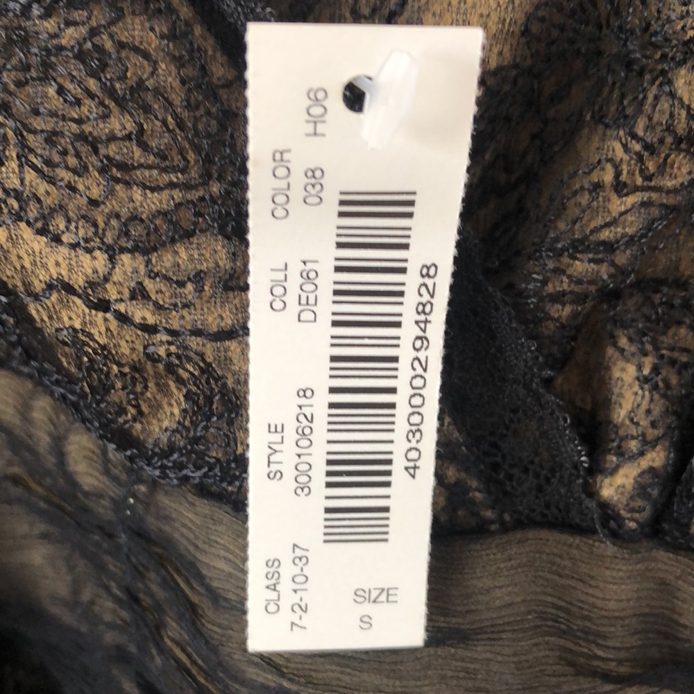 White House Black Market‎ Black Lace Camisole Top Shirred Waist Sz S- NWT - Picture 6 of 8